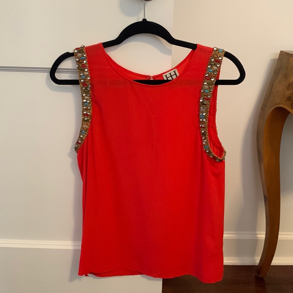 Haute hippie silk tank with beading
